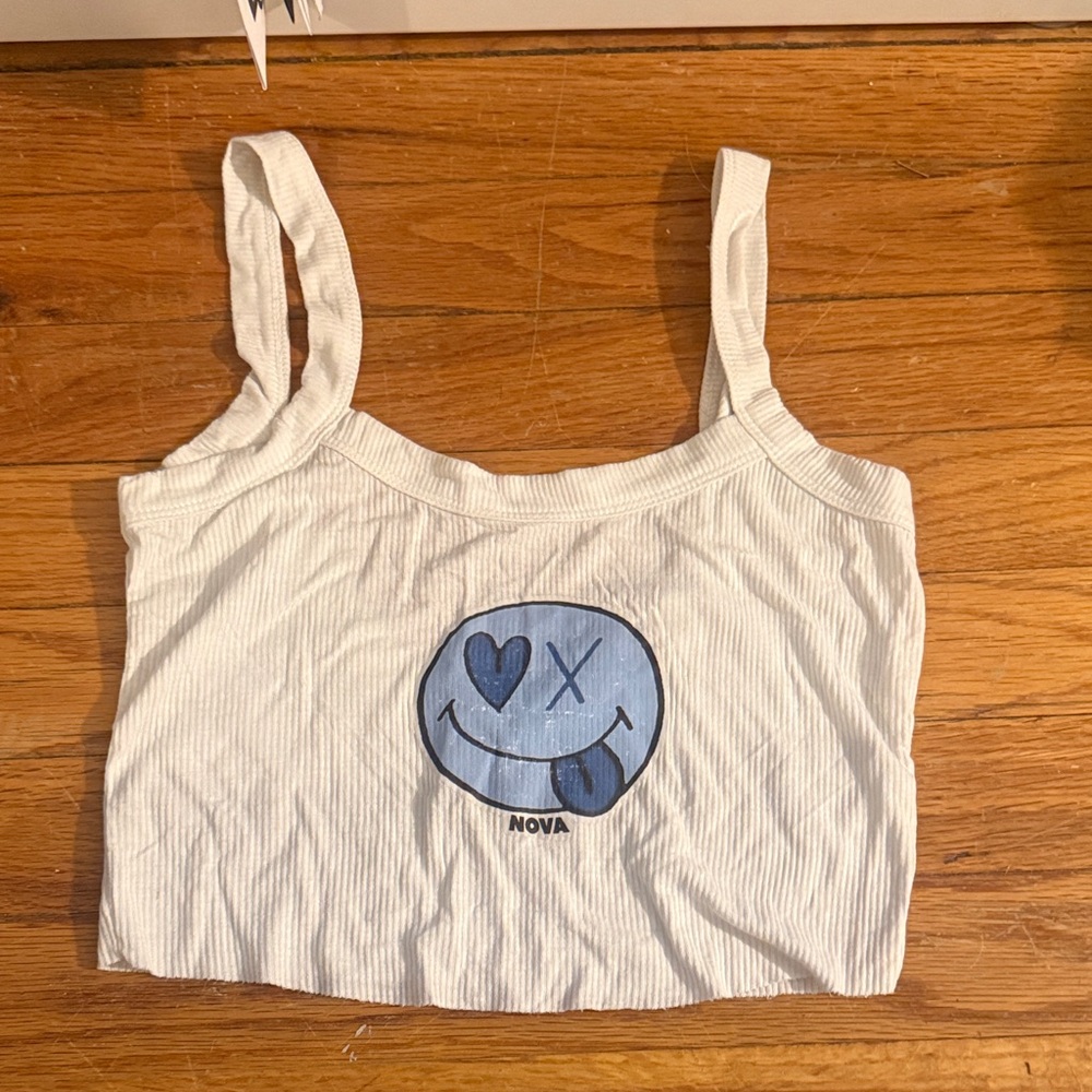Villanova Cotton Candy LA White Ribbed Top